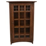 single door bookcase oak