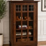 single door bookcase oak