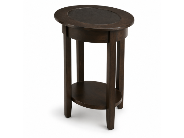 demilune elliptical oval glass top end table