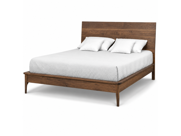 evora queen platform bed with wood headboard & 12 7/8" wraparound footboard with posture board