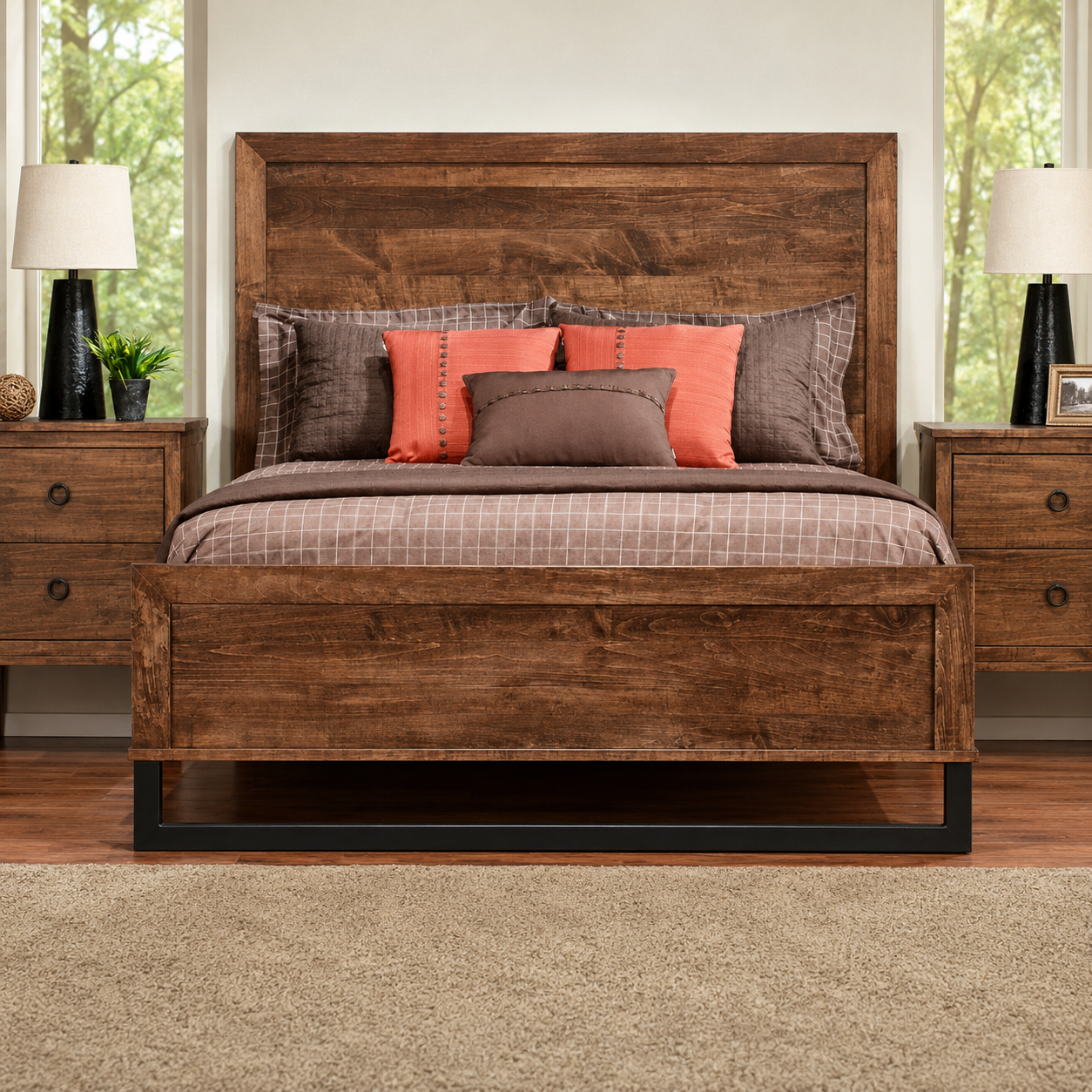 cumberland bed with low footboard w/wood head cumberland bed with low footboard w/wood head