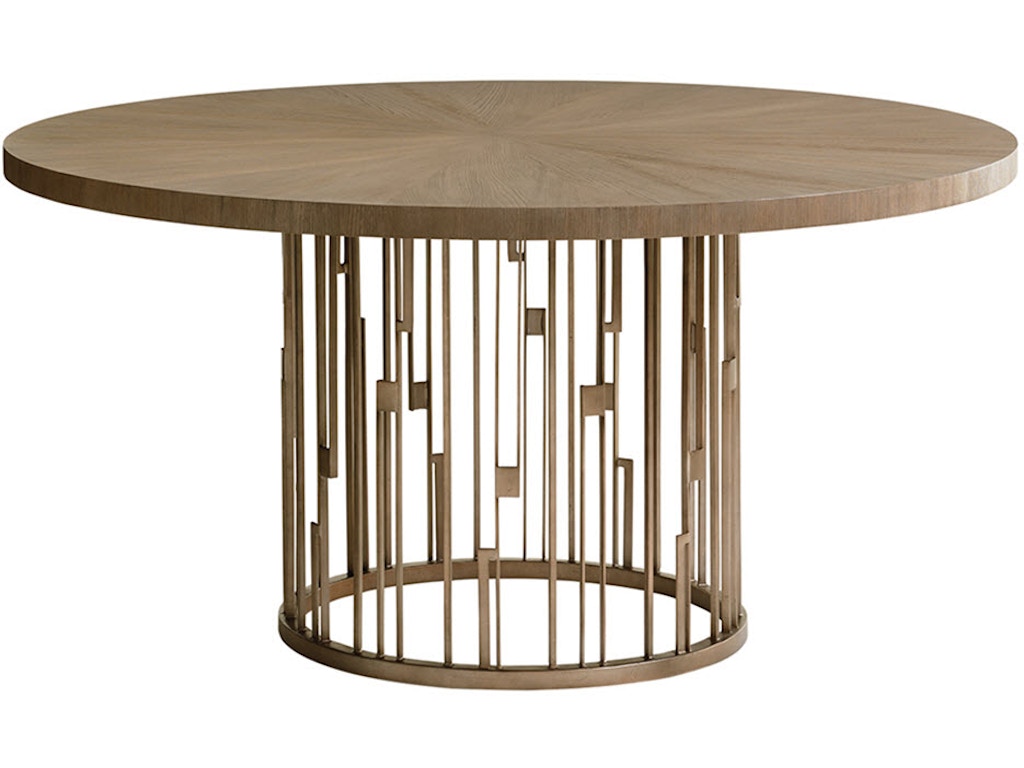 Rendezvous Round Metal Dining Table With Wooden Top