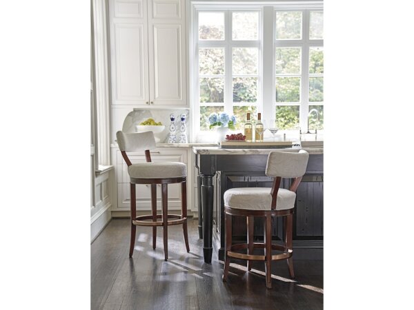 Giles Upholstered Swivel Bar Stool - Image 2