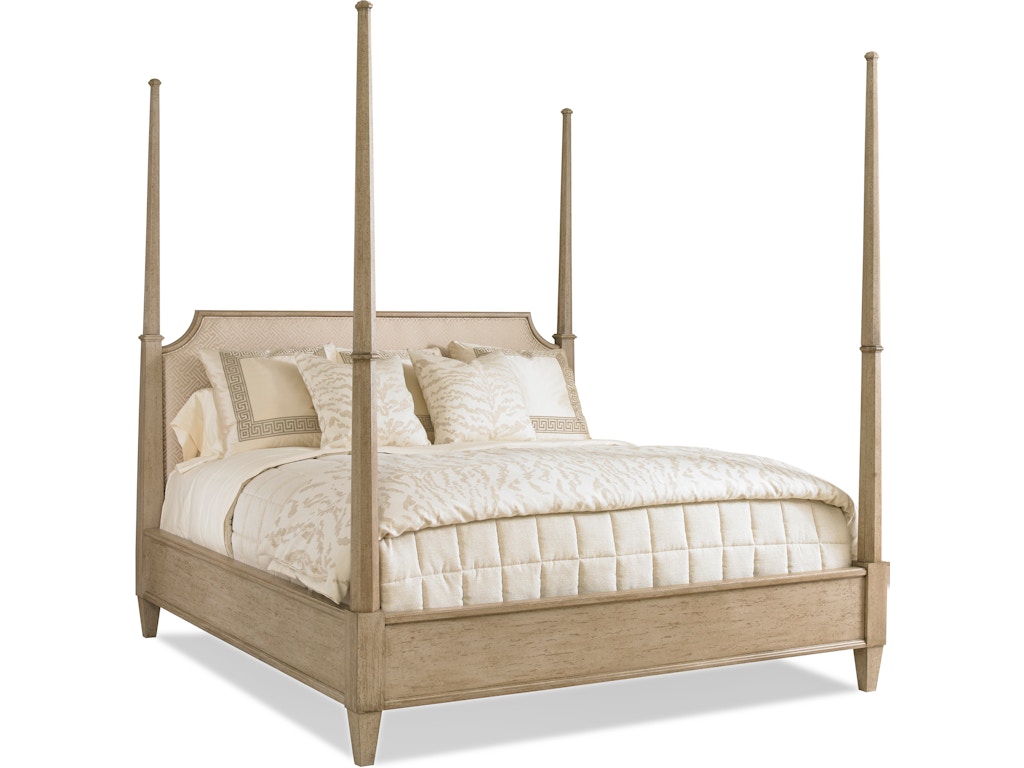 California King Upholstered Poster Bed