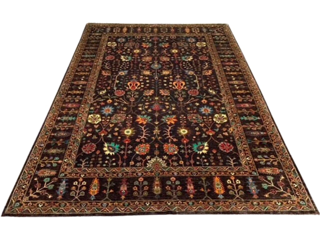 Floral Tribal Rug. (9 x 12.5)