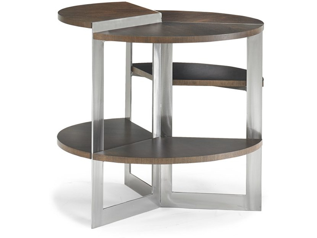 Sunset Round Metal / Wood End Table