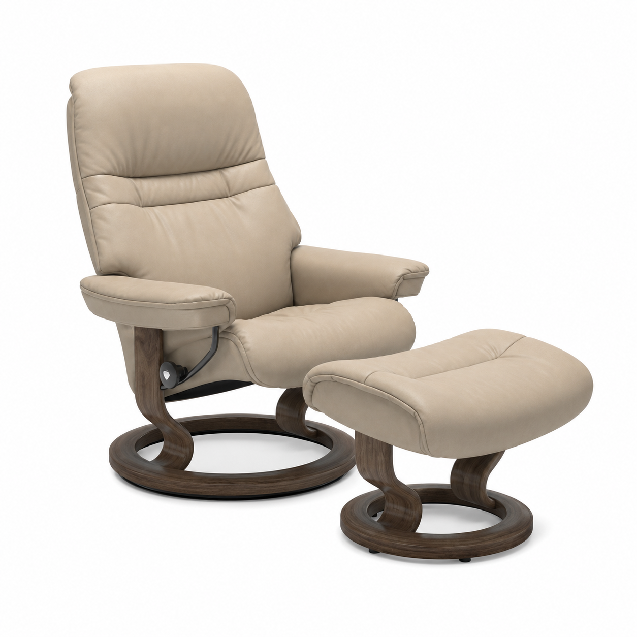 stressless® sunrise (m) classic base recliner with ottoman stressless® sunrise (m) classic base recliner with ottoman