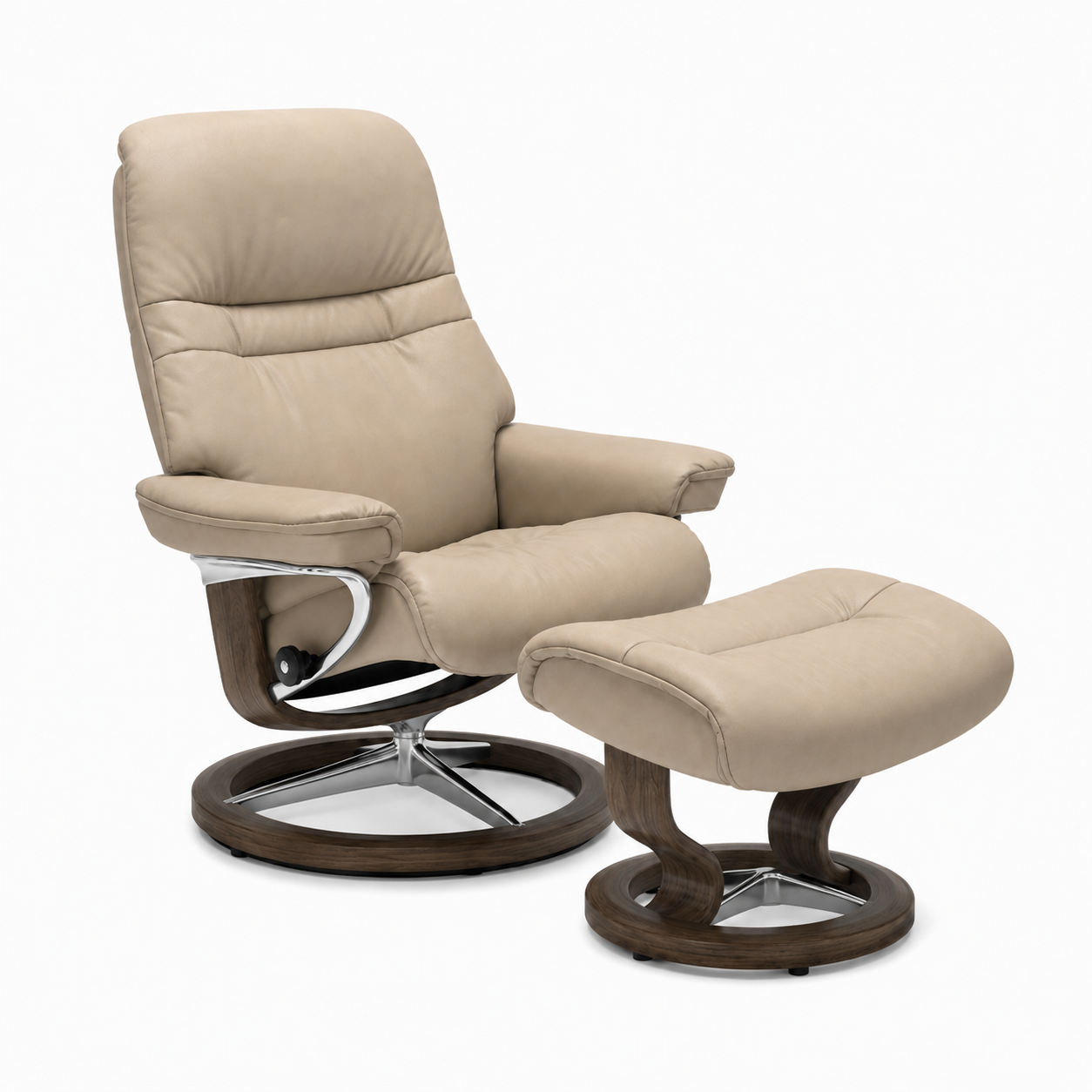 stressless® sunrise (s) signature base recliner with ottoman stressless® sunrise (s) signature base recliner with ottoman