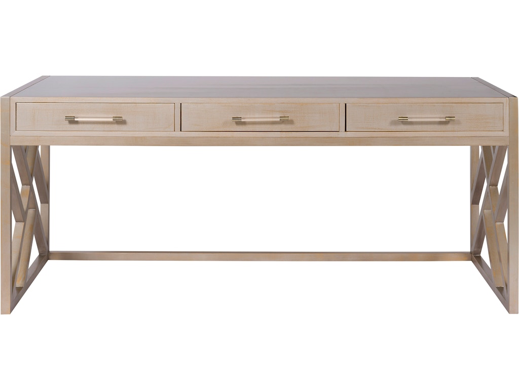 Berkley Desk with Wood Fretwork Base