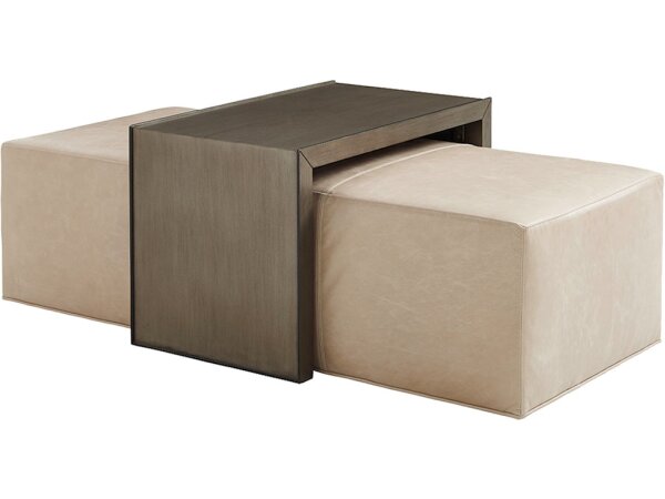 Leather Cocktail Ottoman Slide