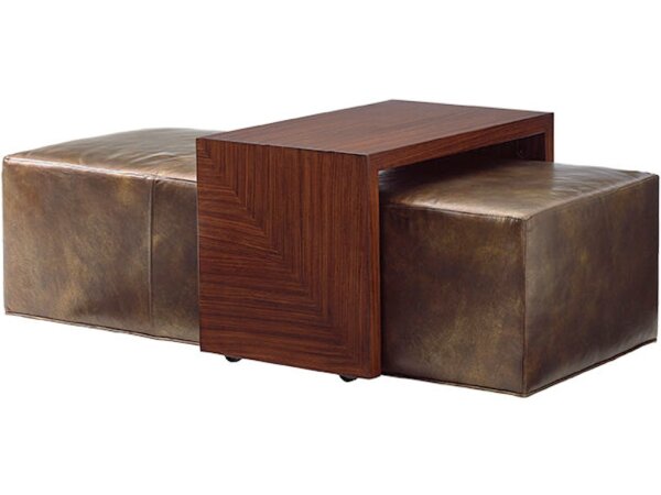 Broadway Cocktail Ottoman With Slide Leather - Image 2