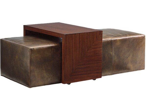 Broadway Cocktail Ottoman With Slide Leather