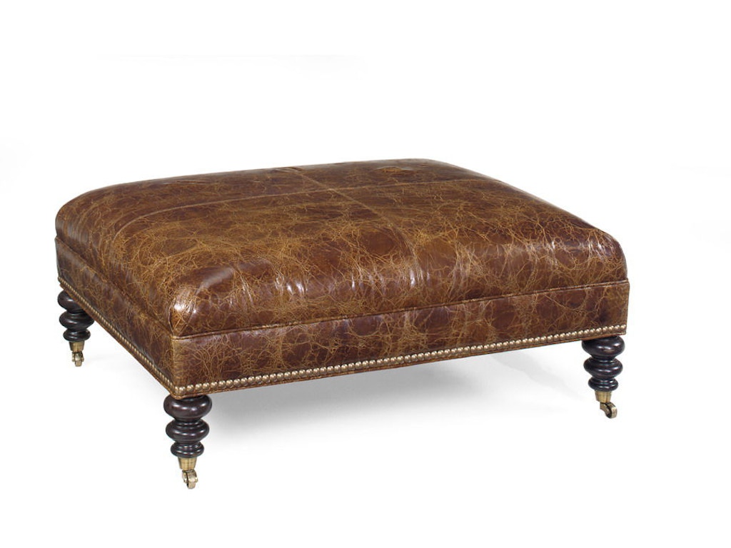 Cooper Leather Cocktail Ottoman
