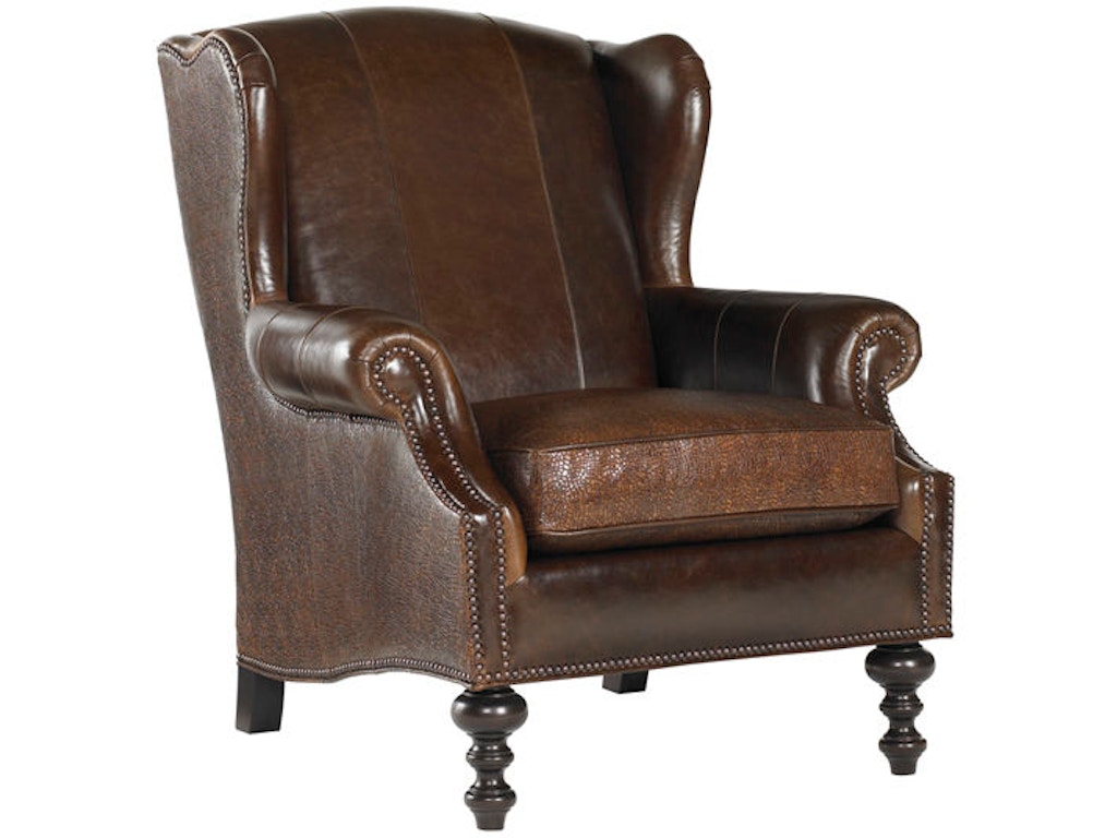 Batik Leather Wing Chair