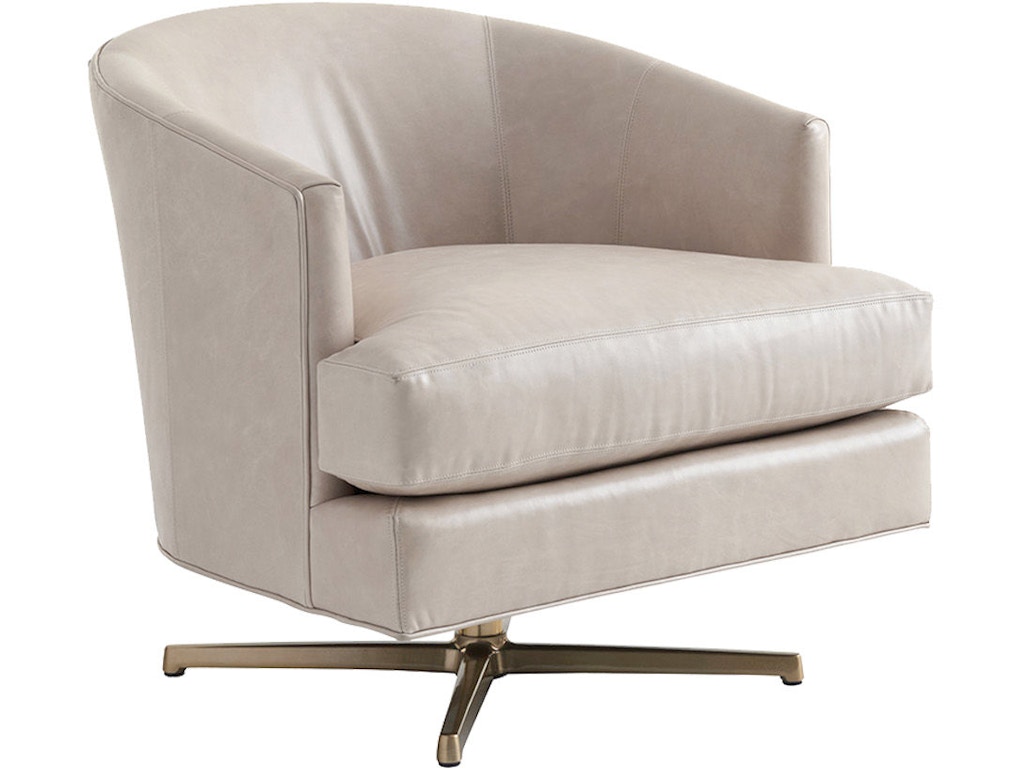 Graves Leather Swivel Chair (Brass)