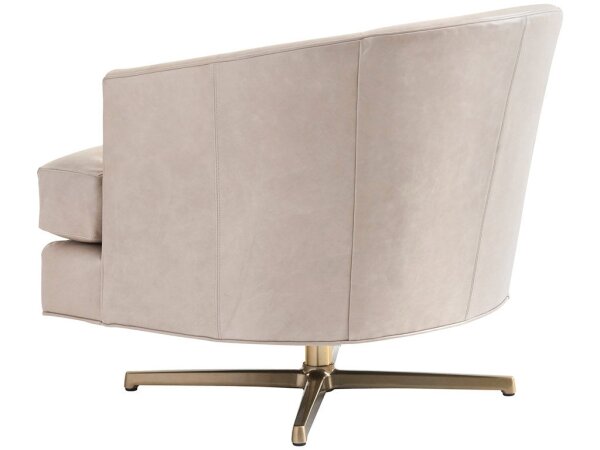 Graves Leather Swivel Chair (Brass) - Image 2