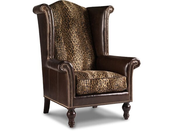 Kings Row Tight Back Leather Wing Chair