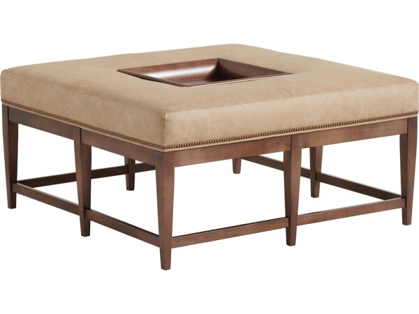 Carillon Leather Cocktail Ottoman