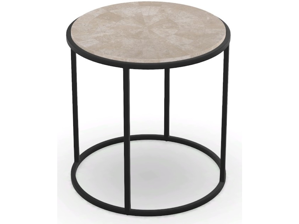 Villa Round End Table with White Agate Top