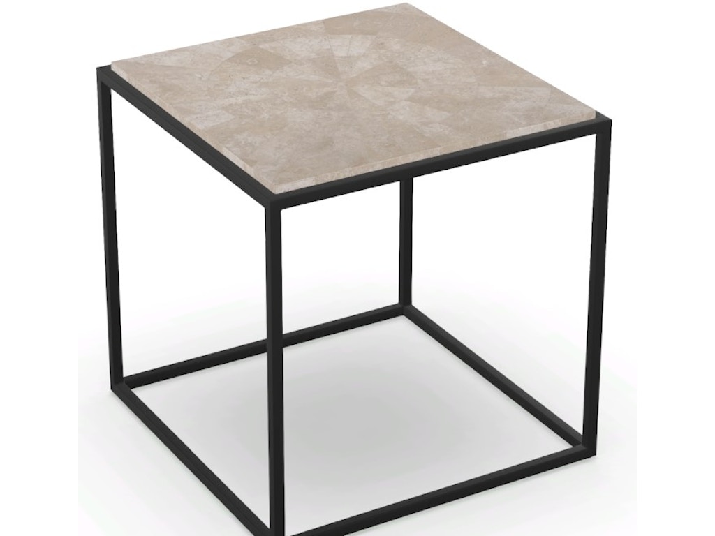 p339lwa Villa Square End Table with White Agate Top - Image 1