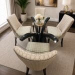 oval dining table & 4qty chairs