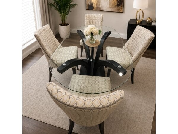 oval dining table & 4qty chairs