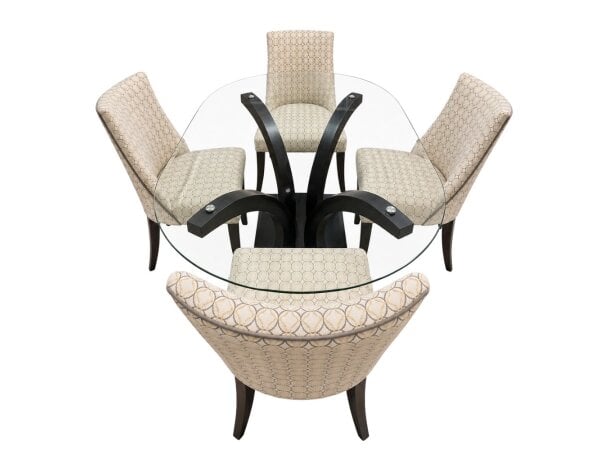 oval dining table & 4qty chairs