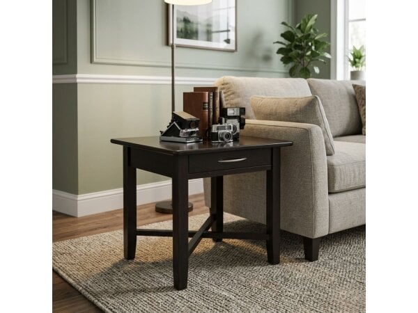 demilune square end table