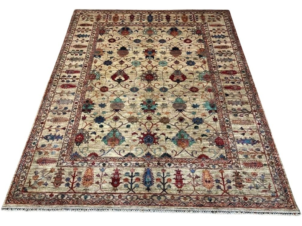 Afghan Tribal Rug- (6.6x10.3)