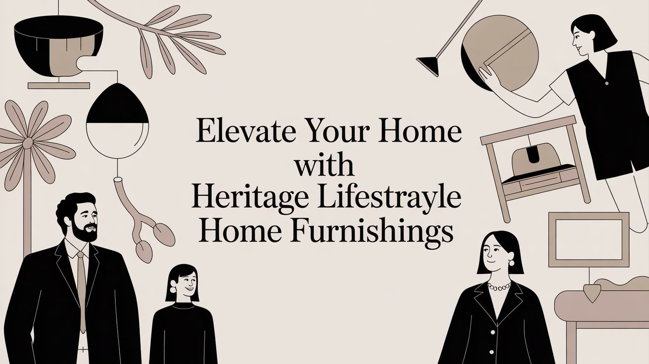 heritage lifestyle home furnishings illustration