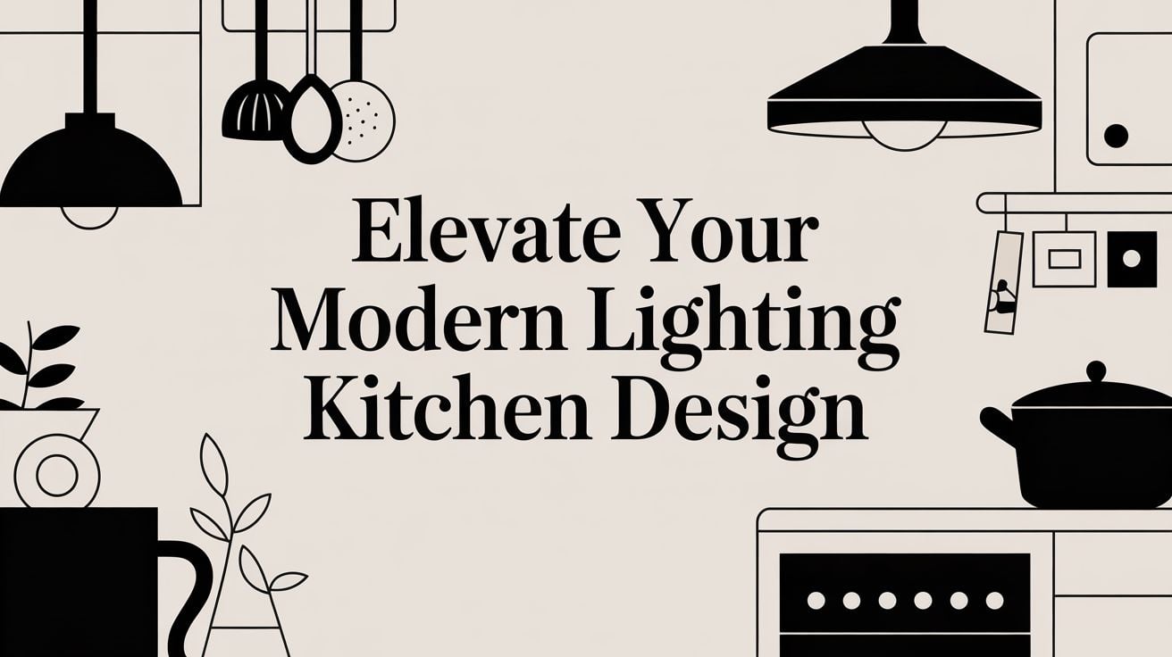 modern lighting kitchen kitchen illustration