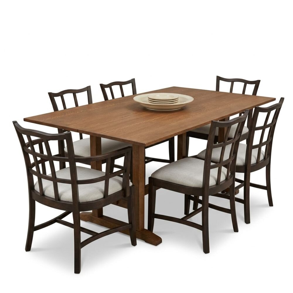 dining table with 6 chairs and 2 leaves