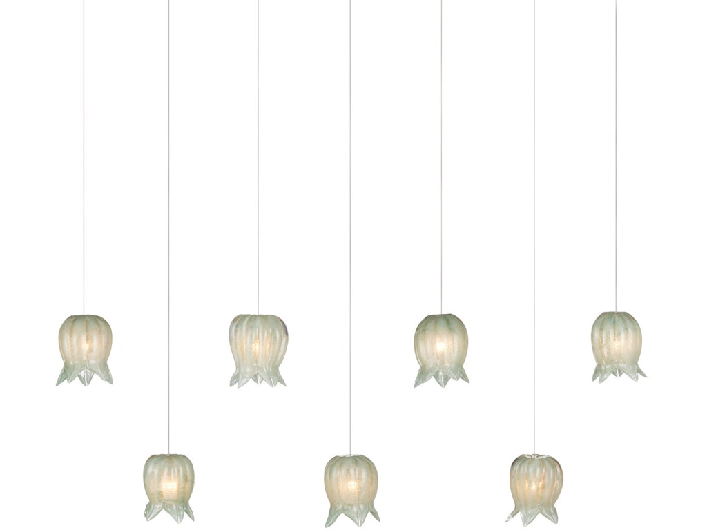 Polpo Green 7-Light Linear Multi-Drop Pendant