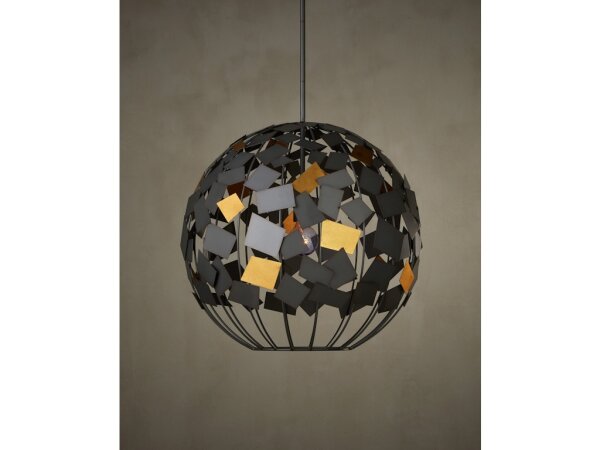 Moon Night Gray and Gold Orb Chandelier - Image 4