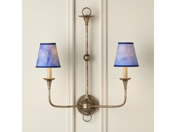 Marble Blue Paper Tapered Chandelier Shade - Image 3