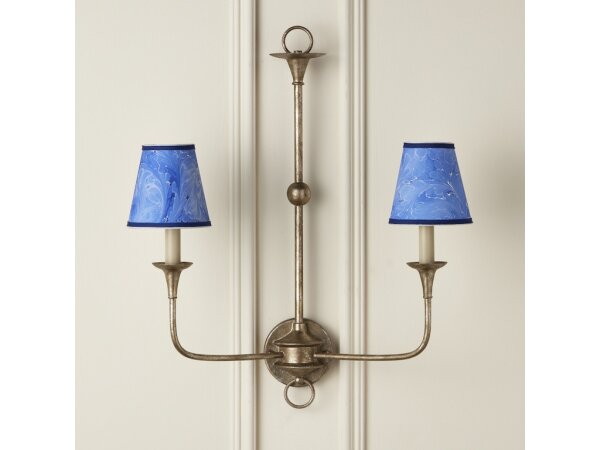 Marble Blue Paper Tapered Chandelier Shade - Image 4