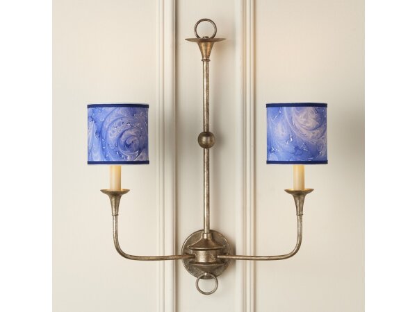 Marble Blue Paper Drum Chandelier Shade - Image 3