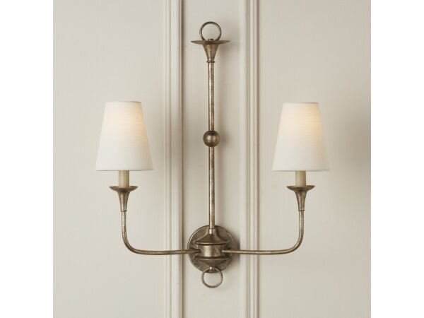 Off White Fine Grasscloth Drum Chandelier Shade - Image 3