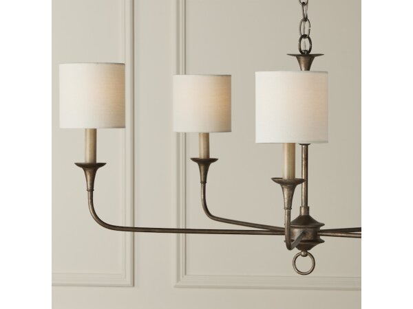 Off White Fine Grasscloth Tapered Chandelier Shade - Image 4