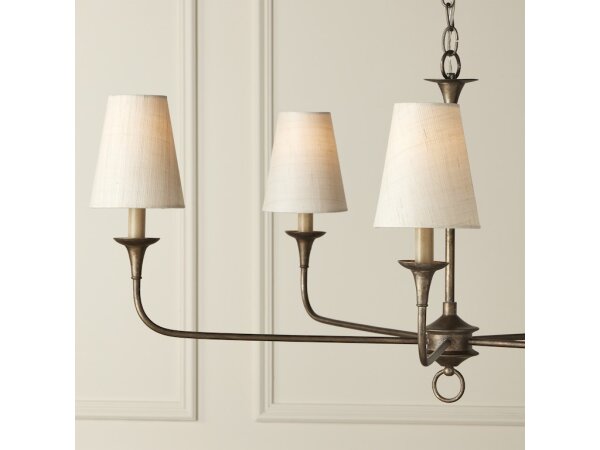 Ivory Fine Grasscloth Tapered Chandelier Shade - Image 4