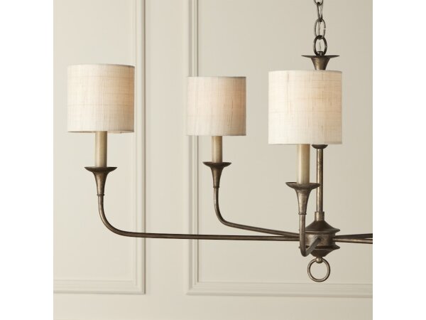 Ivory Fine Grasscloth Drum Chandelier Shade - Image 4