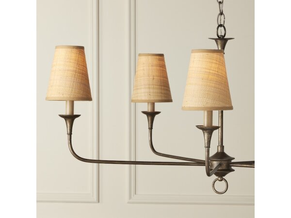 Natural Grasscloth Tapered Chandelier Shade - Image 4