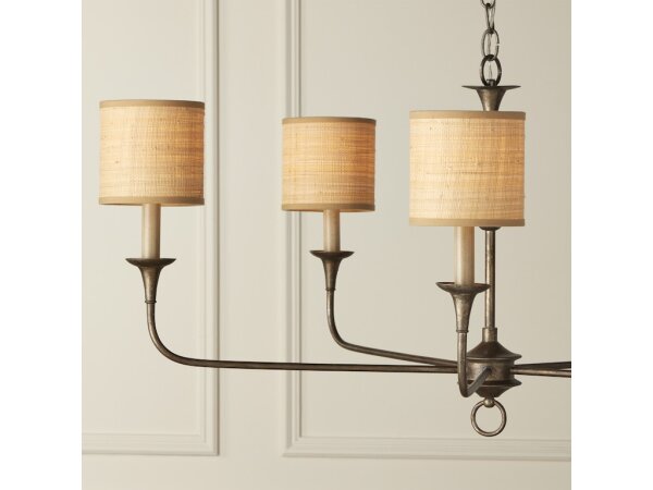 Natural Grasscloth Drum Chandelier Shade - Image 4