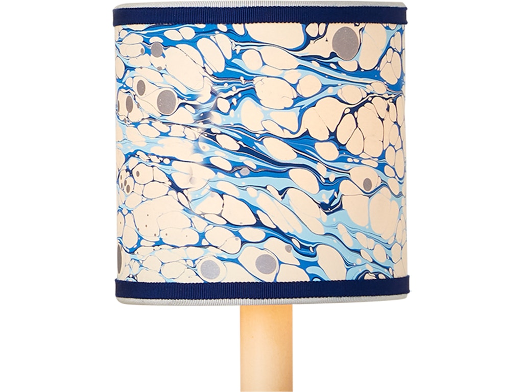Marble Blue Lace Paper Drum Chandelier Shade