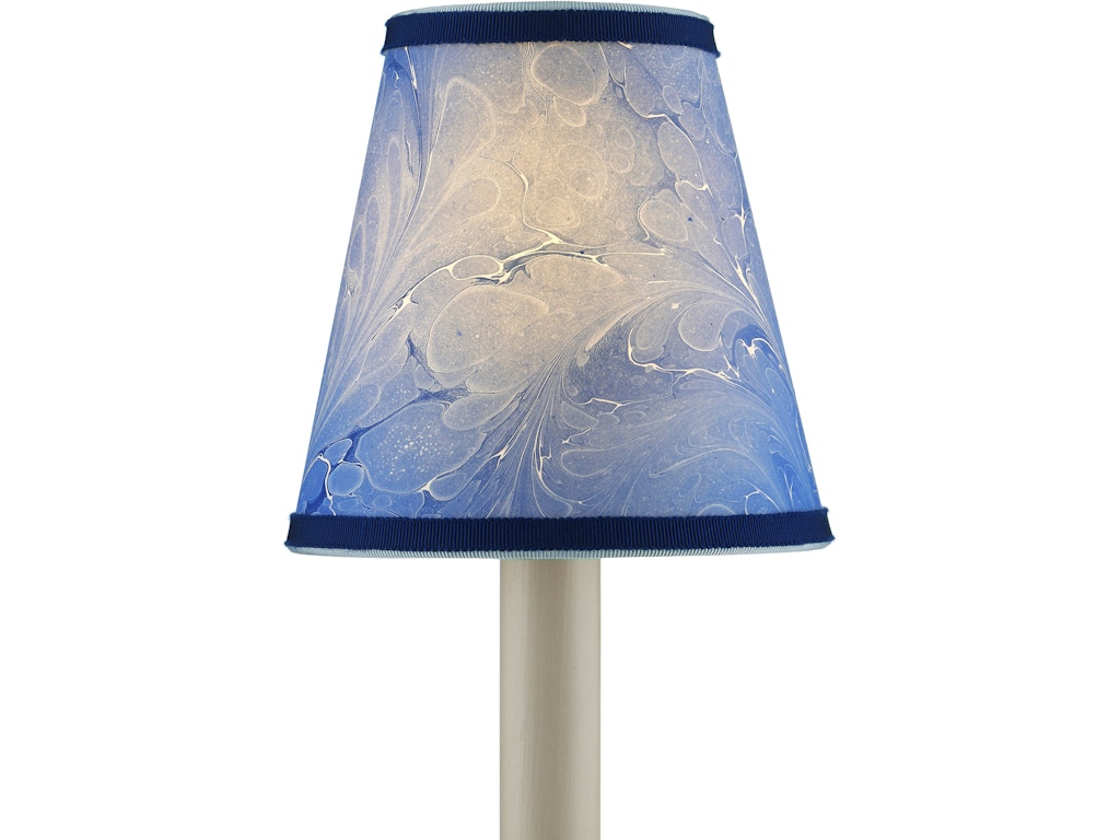 Marble Blue Paper Tapered Chandelier Shade