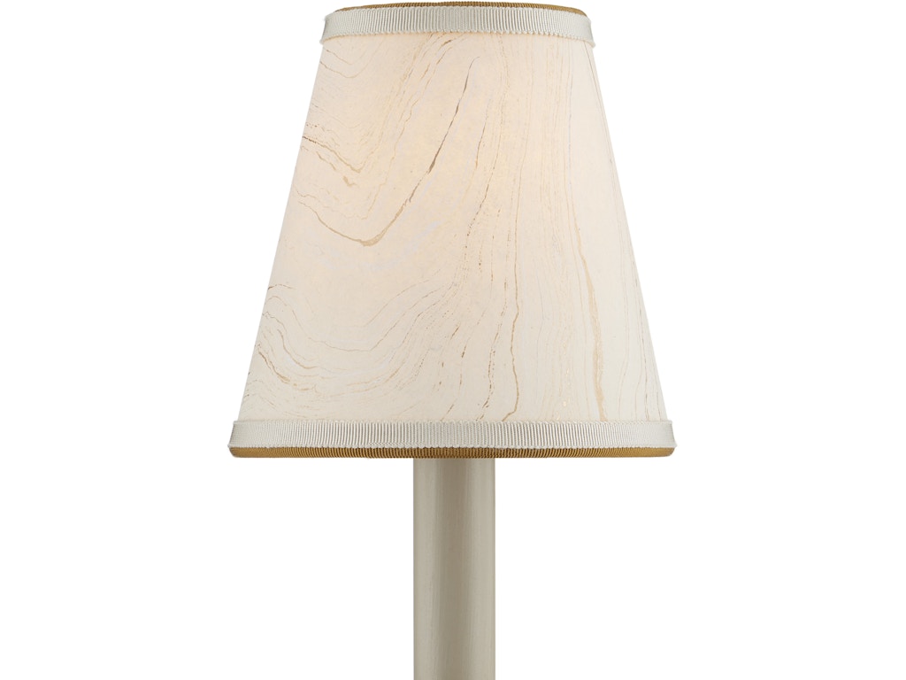 Marble Cream Paper Tapered Chandelier Shade