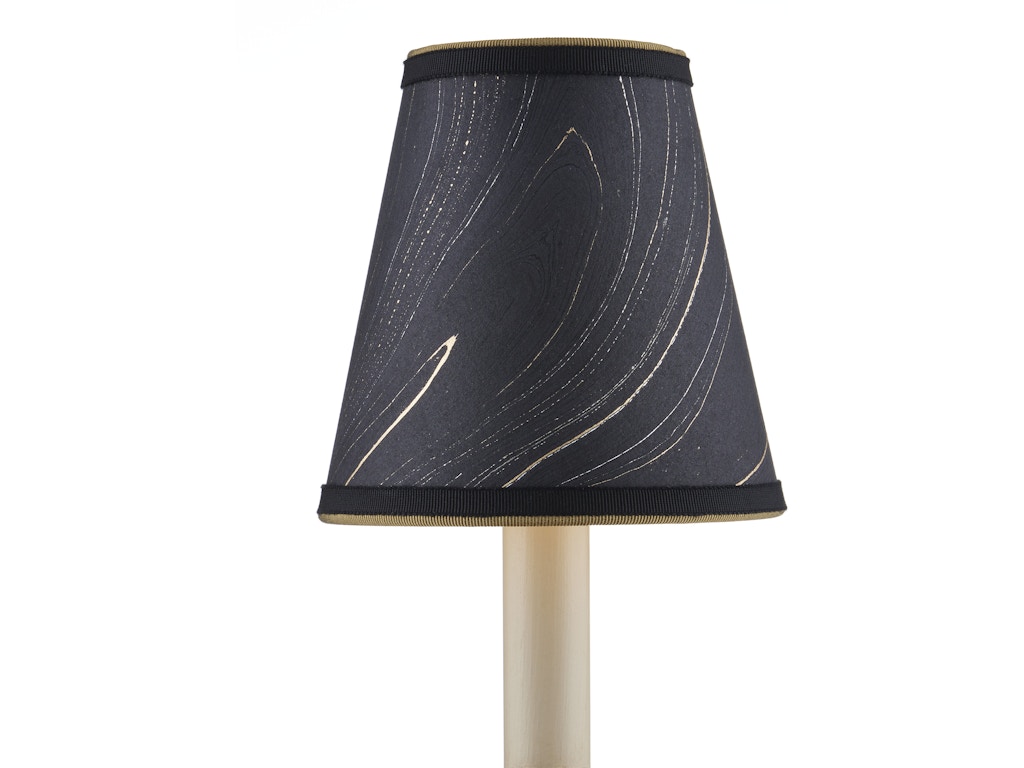 Marble Black Paper Tapered Chandelier Shade