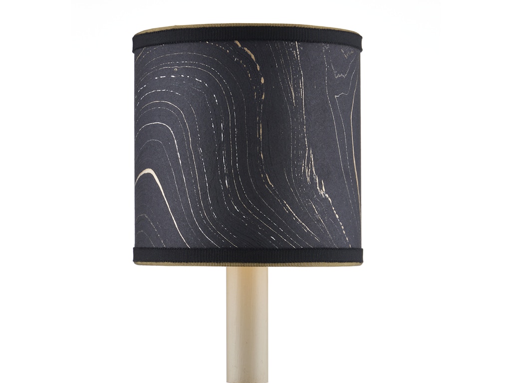 09000020 Marble Black Paper Drum Chandelier Shade - Image 1