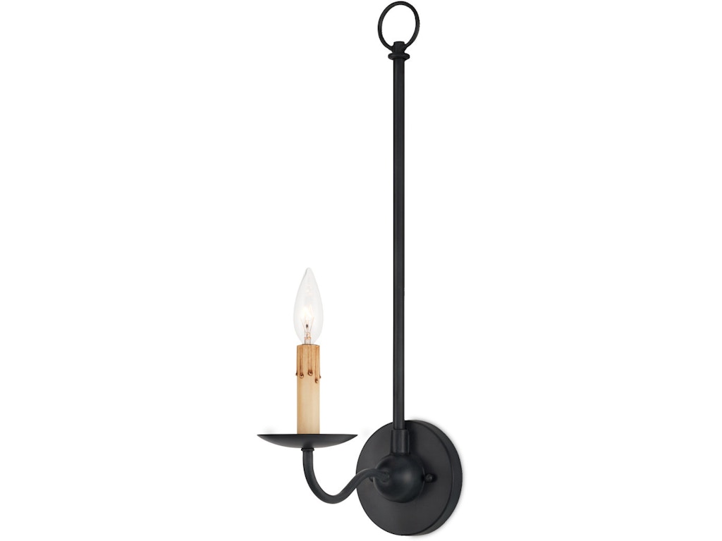 Saxon Single-Light Black Wall Sconce