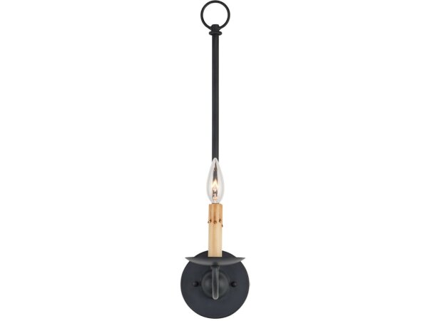 Saxon Single-Light Black Wall Sconce - Image 3